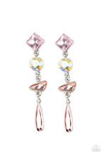 Load image into Gallery viewer, ROCK CANDY ELEGANCE - MULTI IRIDESCENT PINK GEM SILVER POST EARRINGS - PAPARAZZI
